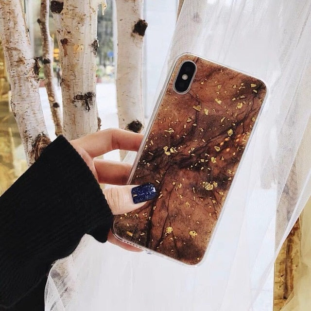 Luxury Gold Foil Phone Case For iPhone