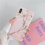 Luxury Gold Strip Crack Marble Holder Case For iPhone