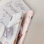 Luxury Gold Strip Crack Marble Holder Case For iPhone