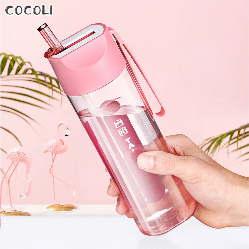 Plastic Straw Water Bottle
