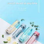 Plastic Straw Water Bottle