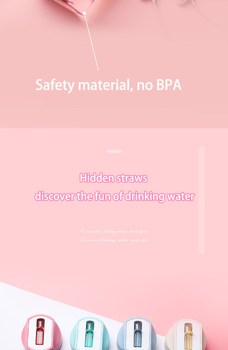 Plastic Straw Water Bottle