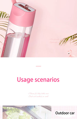 Plastic Straw Water Bottle