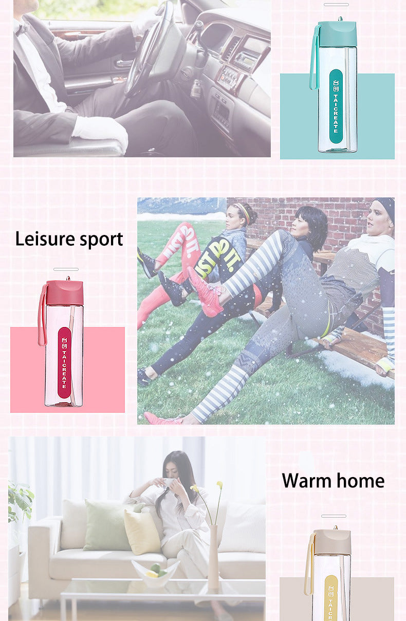 Plastic Straw Water Bottle